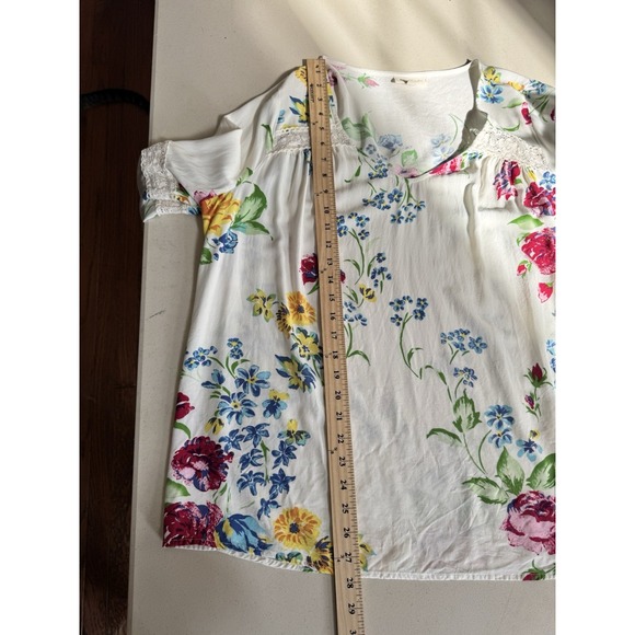 Modcloth Blouse Top 2X Bell Sleeve Fairy Whismy Boho Ethereal Floral Hippie - Picture 15 of 16